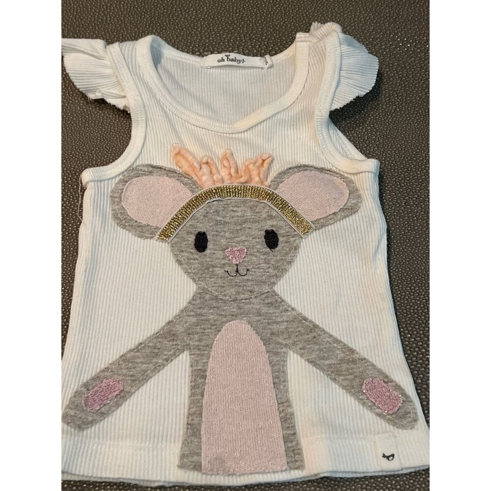 Oh Baby! Ruffle Mouse Tank 3/6M EUC